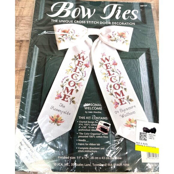Bow Ties Cross Stitch Door Decoration Kit 08117 - Picture 1 of 3